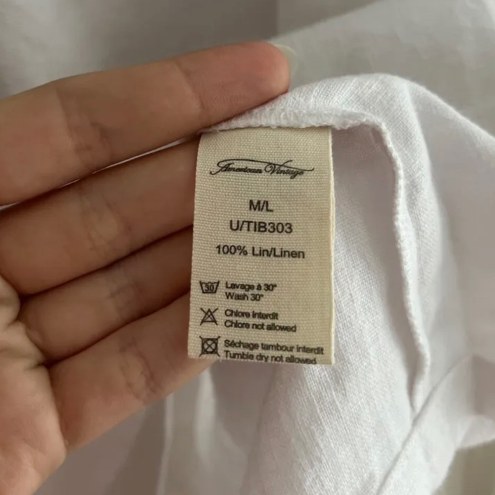 American Vintage New Tibtown Linen Dress M/L Lagenlook Loungewear Oversized Mini - Picture 5 of 5